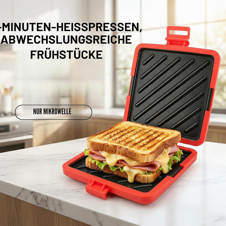 DASIAUTOEM Sandwichmaker, Quadratische Platten, RockStone Steinbeschichtung Antihaft, Für Sandwiches