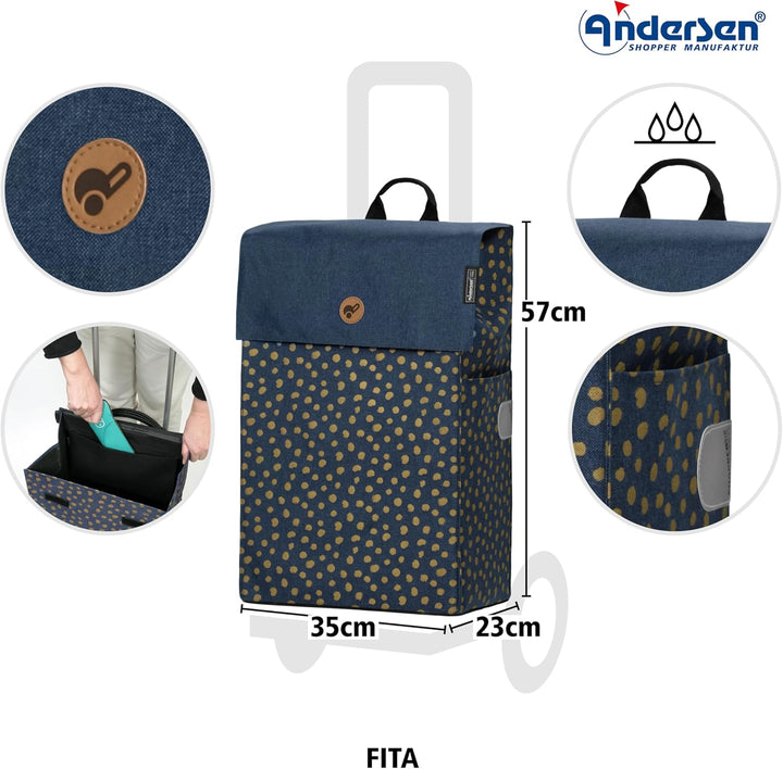 Andersen Einkaufstrolley Ersatztasche - 47 Liter - Seitentasche - extra Innenfach - wasserabweisend