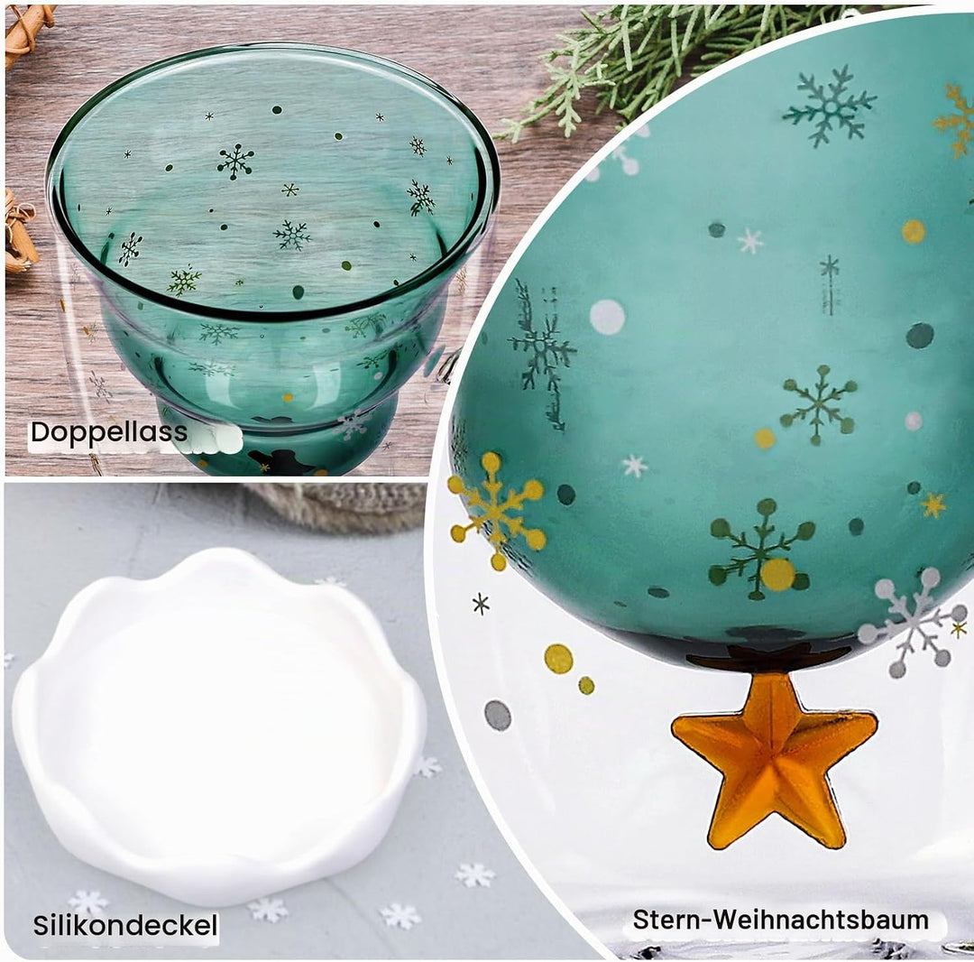 Weihnachtstasse Doppelwandige Gläser Weihnachten Tasse Personalisierte Aesthetic Weihnachten Becher
