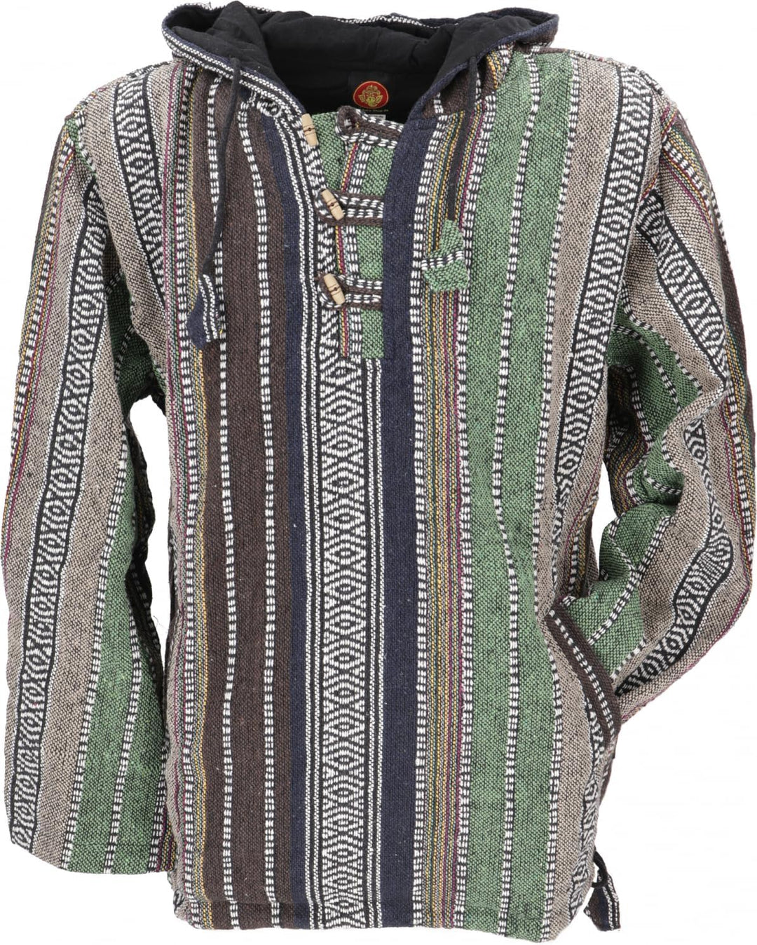 GURU SHOP Goa Kapuzenshirt, Baja Hoodie, Style Kapuzenpullover, Herren, Baumwolle, M Gr&amp;