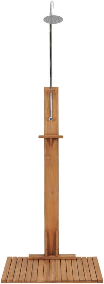 Gartendusche mit Drehknopf Massivholz Teak Duschkopf Aussendusche Pooldusche Campingdusche Dusche Ou