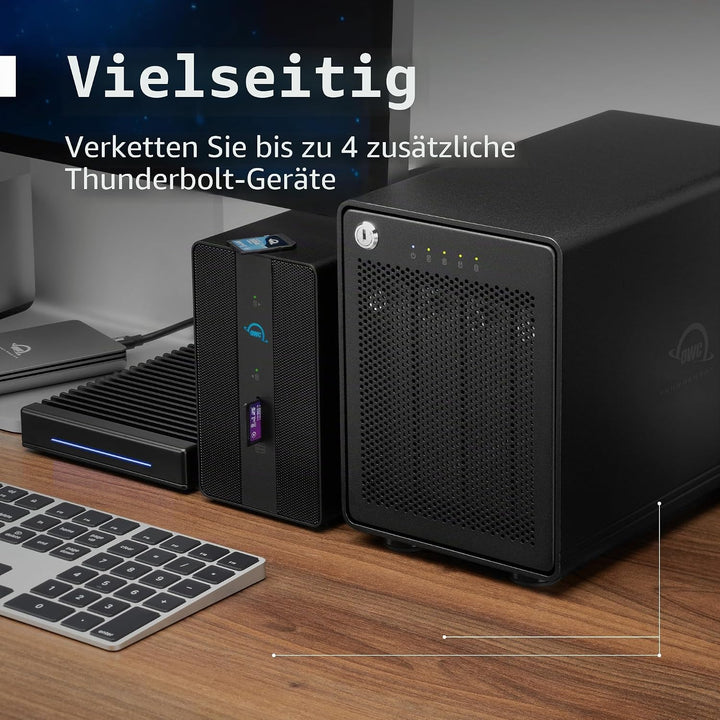 OWC ThunderBay 4 (0 TB) RAID-fähiges externes Speichergehäuse mit 4 Einschüben und 2 x TB3-Anschlüss