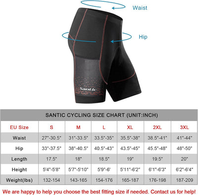 Santic Radlerhose Herren Kurz mit Sitzpolster Radhose Herren Kurz Fahrradhose Herren Gepolstert Rads