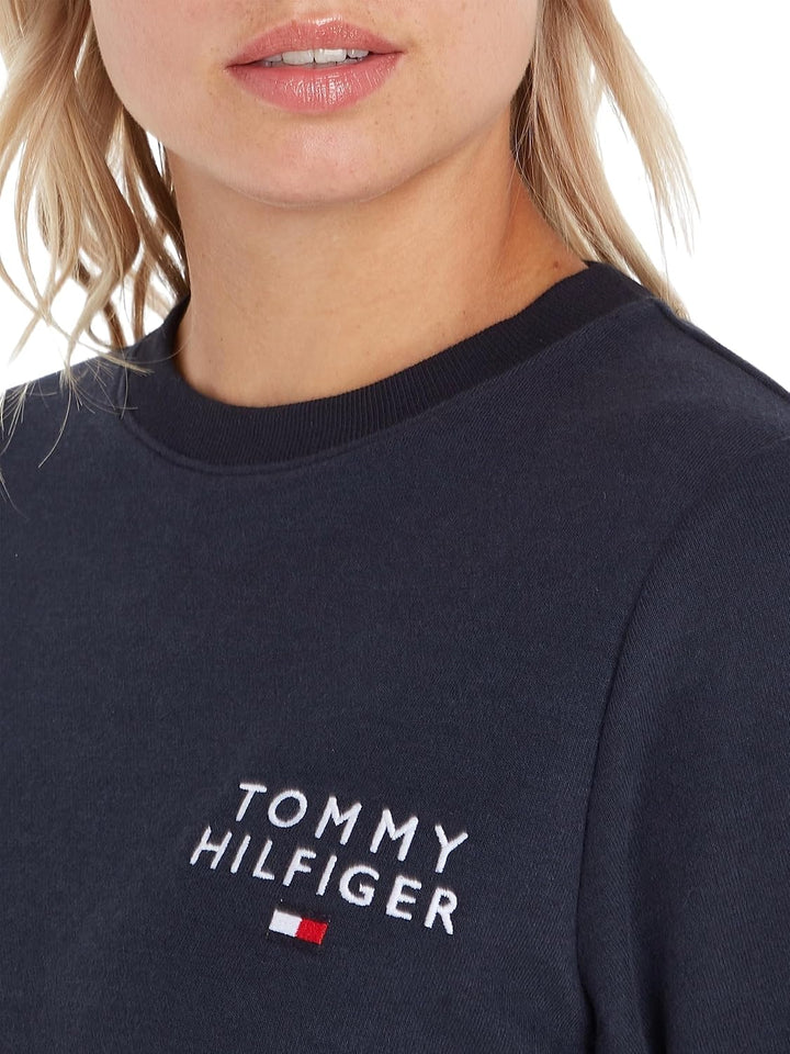 Tommy Hilfiger Damen Sweatshirt Track Top Rundhalsausschnitt M Blau (Desert Sky), M Blau (Desert Sky
