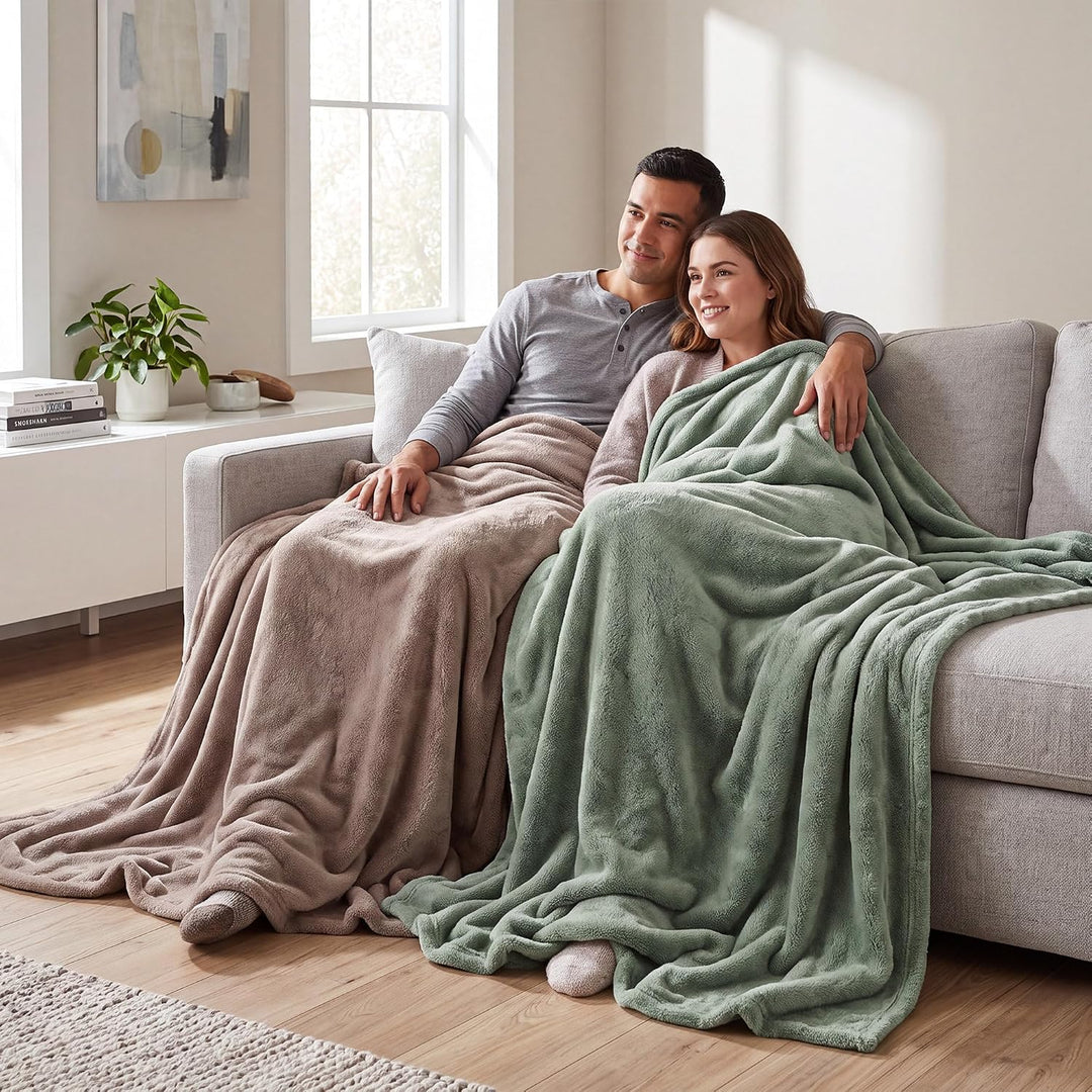 Erwin Müller Teddy-Fleece-Wohndecke Salerno, Fleece-Decke, Kuscheldecke Taupe Grösse 200x220 cm - fl