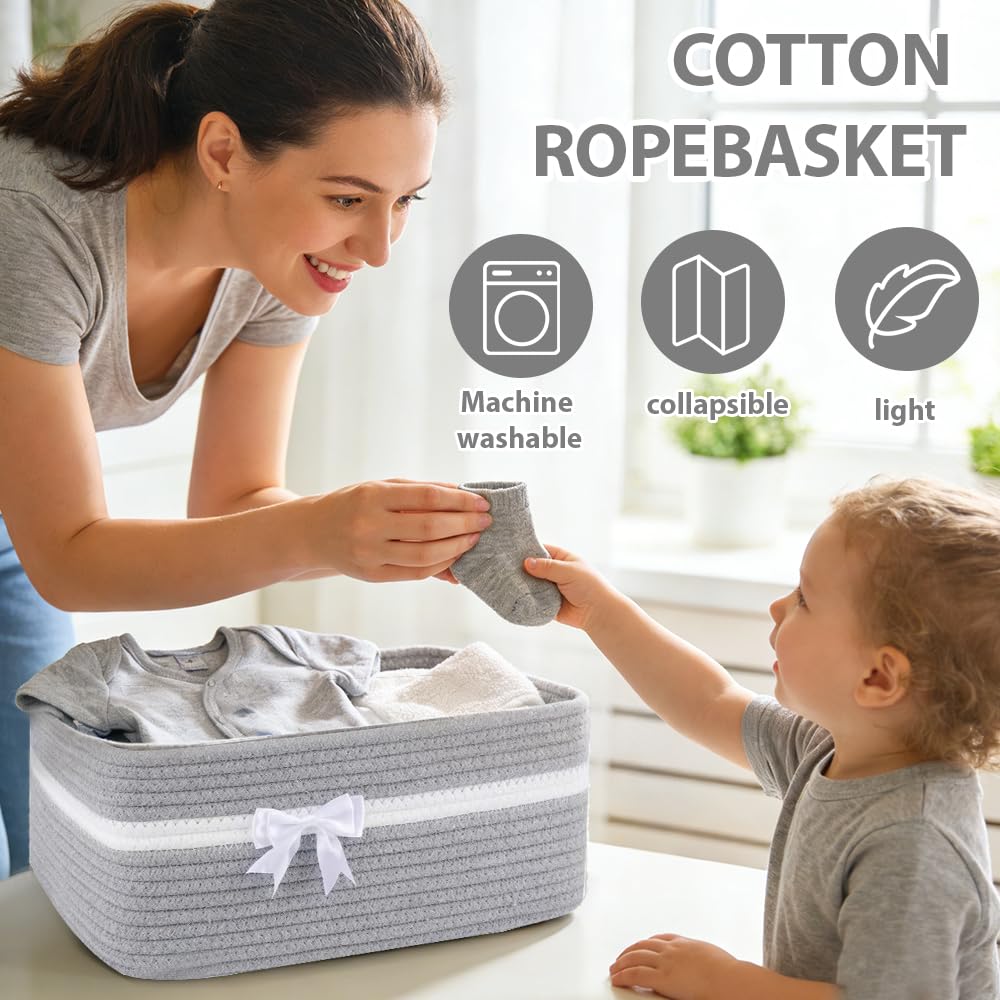 Geschenkkorb Leer Gross, 34x25x15 cm Aufbewahrungskorb mit Geschenktüten & Geschenkschleife, Präsent