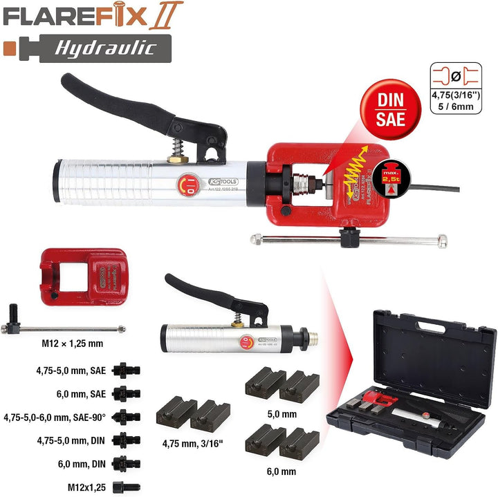 KS Tools 122.1260 Universal-Bördelgerät-Satz, 11-tlgFlarefix II Single, Single