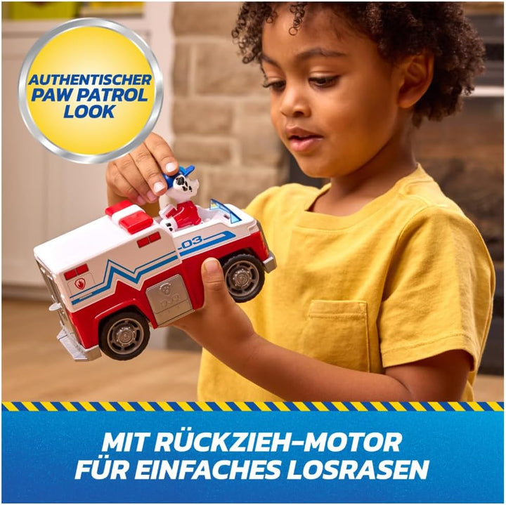 PAW PATROL - Search &amp; Rescue: Marshalls Rettungsfahrzeug, Fahrzeug mit Rückziehmotor, ca. 15cm, inkl