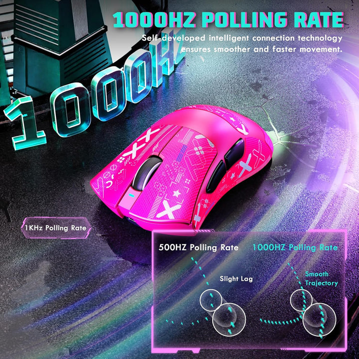 MAMBASNAKE X ATTACKSHARK V3 Kabellose Gaming-Maus mit Band,65g leicht,geteiltes Design für Rechtshän