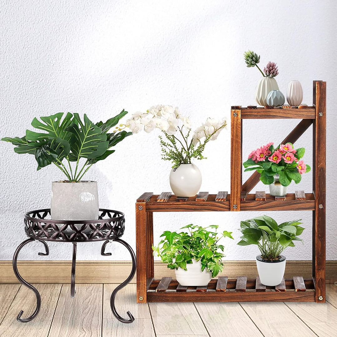 SUMTree Pflanzenständer Braun Pflanzenhocker Blumenständer Blumenhocker Blumentopfhalter Blumentrepp