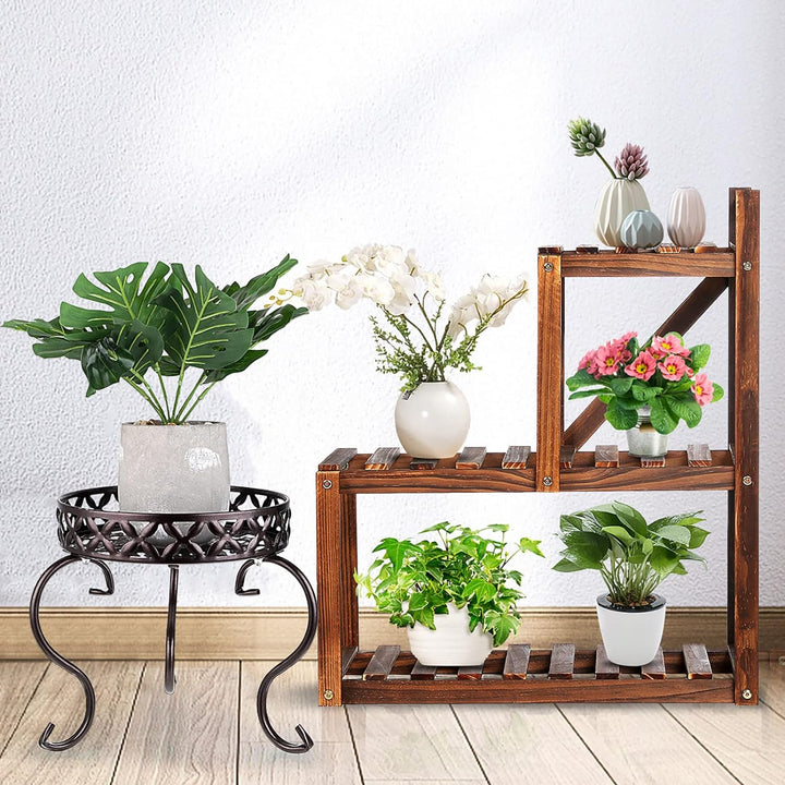 SUMTree Pflanzenständer Braun Pflanzenhocker Blumenständer Blumenhocker Blumentopfhalter Blumentrepp
