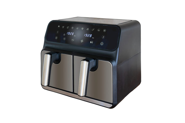 Unold 58685 Heissluftfritteuse Doppelkammer Twin Zone - Doppel-Heissluftfritteuse, 1.700 Watt, 8 Lit
