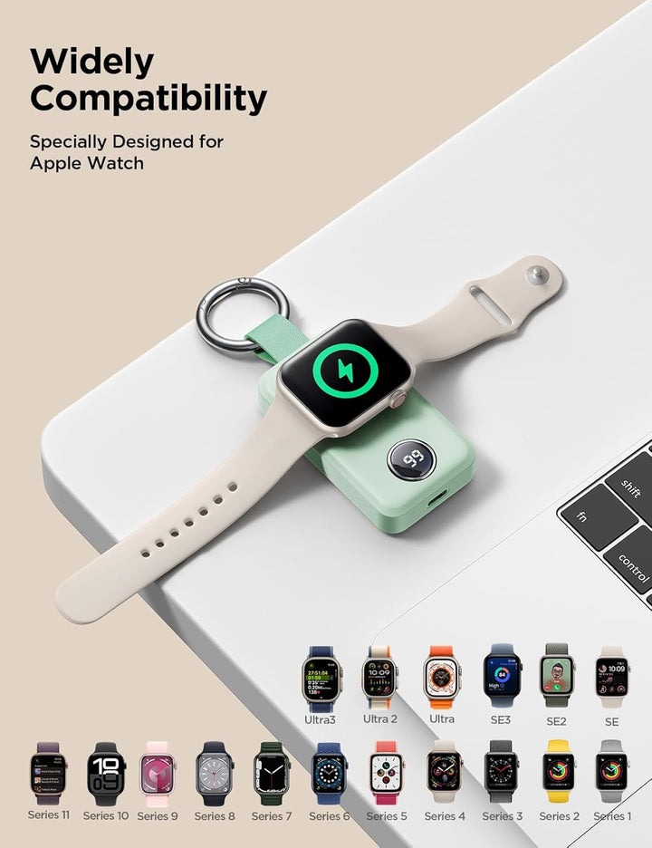 JOYROOM 2000 mAh Kabelloses Ladegerät für Apple Watch-Serie 10/9/8/7/6/5/SE/4/3/2/UItra 2/Ultra, Mag