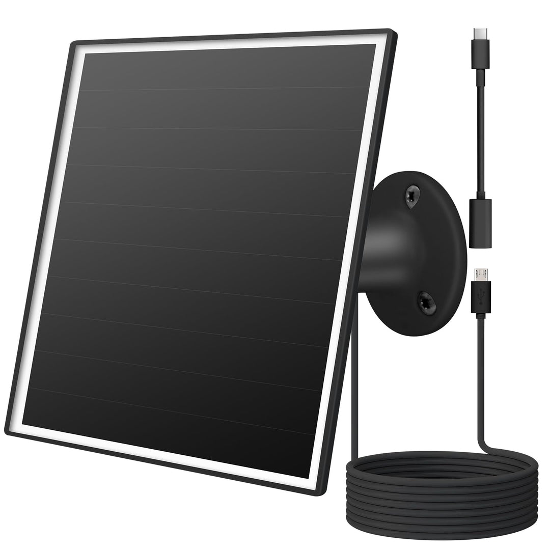 6W Solarpanel für draussen installierte Überwachungskameras mit Micro-USB- und USB-C-Anschluss, Sola