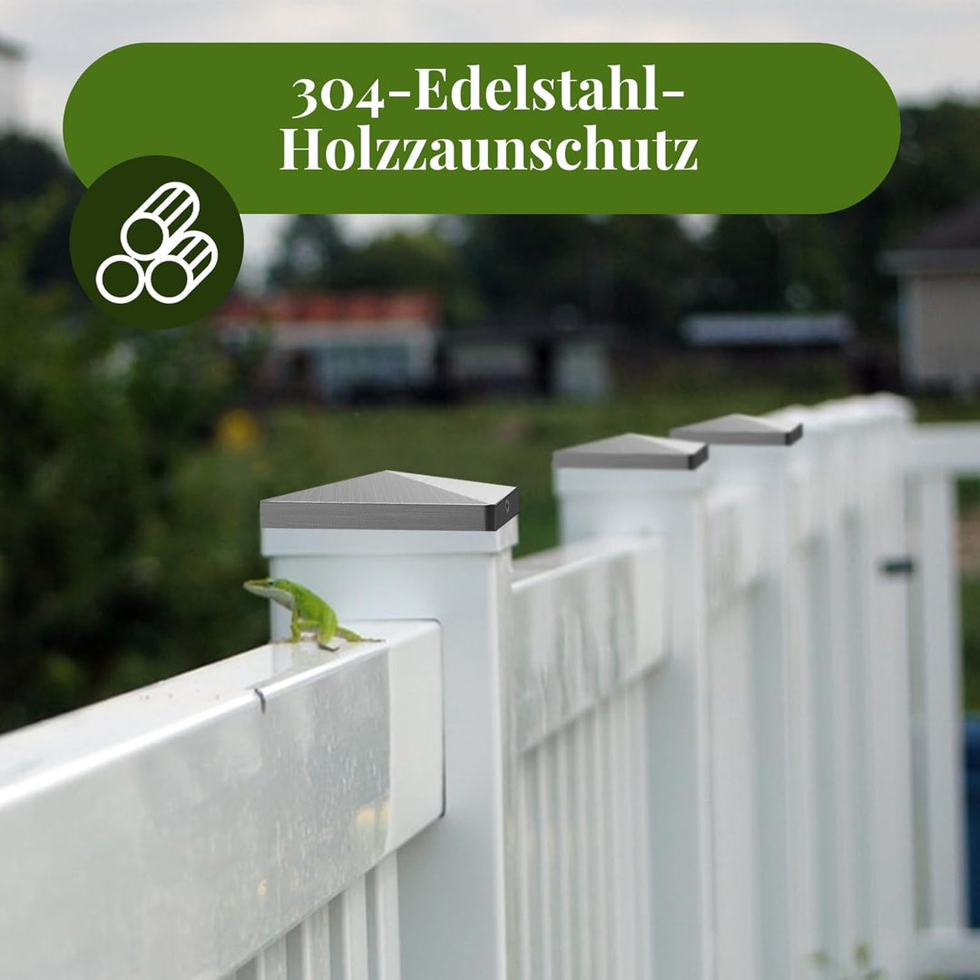 Pfostenkappen, 10x10cm Zaunkappe 10 Stück Edelstahl Abdeckkappen Pfostenabdeckung Zaunpfosten Kappen