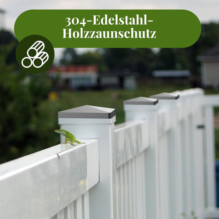 Pfostenkappen, 10x10cm Zaunkappe 10 Stück Edelstahl Abdeckkappen Pfostenabdeckung Zaunpfosten Kappen