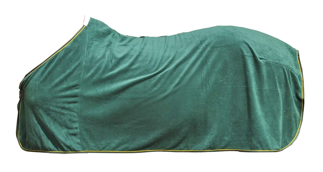 HKM 7901 Abschwitzdecke Polarfleece, Pferdedecke Weidedecke Stalldecke, 75-165 165 Grün / Gold, 165