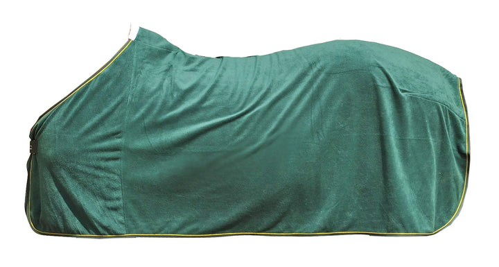 HKM 7901 Abschwitzdecke Polarfleece, Pferdedecke Weidedecke Stalldecke, 75-165 165 Grün / Gold, 165