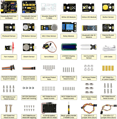 KEYESTUDIO Smart Home Kit Ultimate Starter Kit, Kompatibel mit Arduino IoT Vollständigster Elektroni