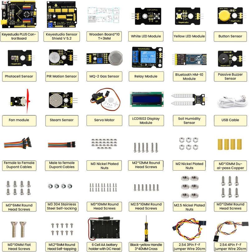 KEYESTUDIO Smart Home Kit Ultimate Starter Kit, Kompatibel mit Arduino IoT Vollständigster Elektroni