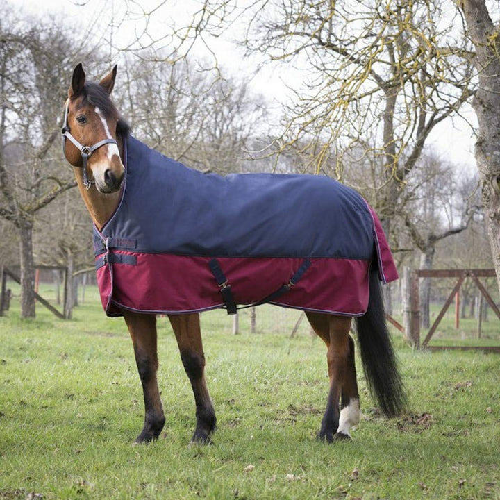 Equitheme Hemd High Neck Tyrex New 1200D ? Farben ? Marineblau/Bordeaux, Grösse der Decke ? 6.6 Mari