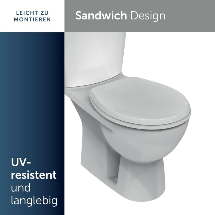 Ideal Standard Original WC-Sitz für handelsübliche Toiletten – Universal Design aus Duroplast in Wei