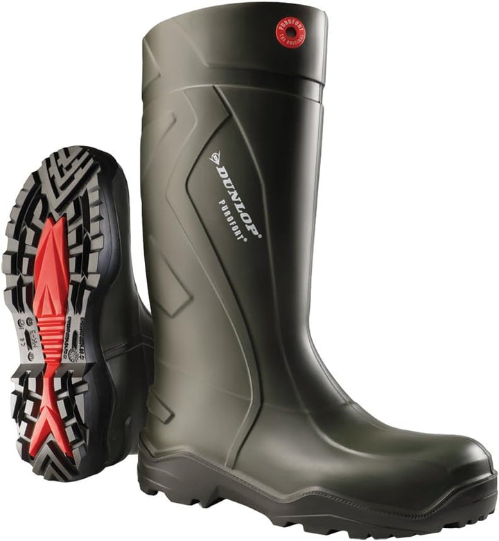 Dunlop C762933 S5 PUROF+ Unisex-Erwachsene Langschaft Gummistiefel 49/50 EU Dunkelgrün Schwarz, 49/5