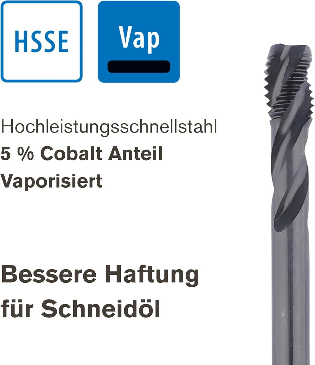 GSR PROFI Maschinengewindebohrer Satz M3 - M12, Gewindeschneider Set für Edelstähle DIN 371/376 HSSE