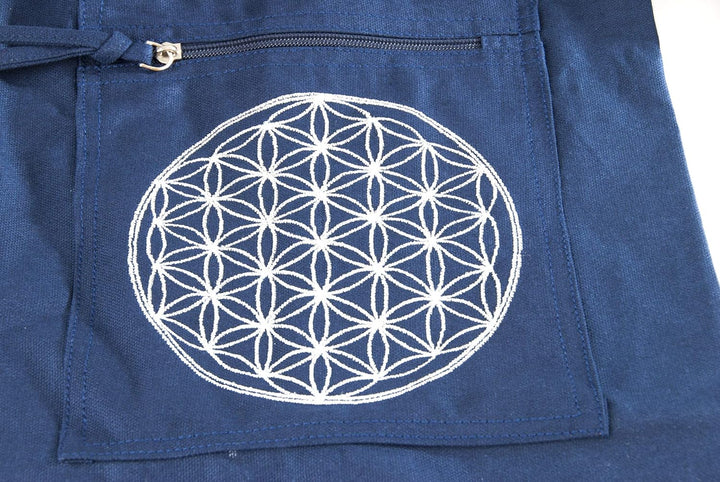 Berk YO-15-BL Meditations-Zubehör - Yoga Tasche mit Blume von Lebens, blau