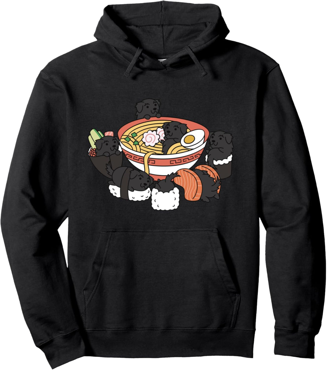 Ramen Sushi Neufundländer Hund Pullover Hoodie