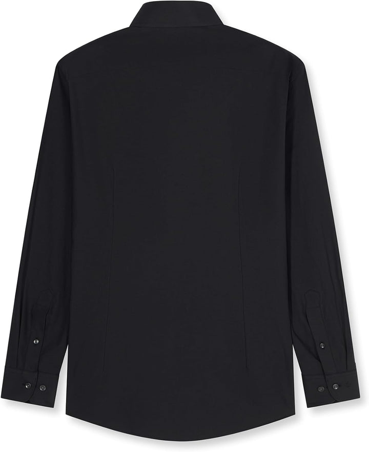 OLYMP Herren Oberhemd Langarm Luxor.24.Seven,Twill,modern fit,Global Kent 37 Schwarz 68, 37 Schwarz