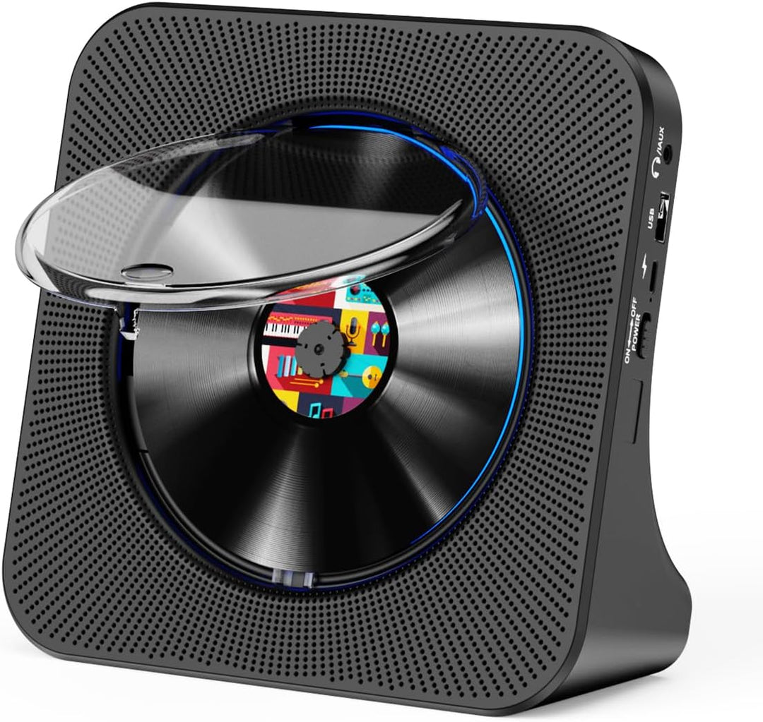 Gueray CD Players Bluetooth CD-Player mit Lautsprecher Unterstützt Fernbedienung Anzeige FM Radio mi