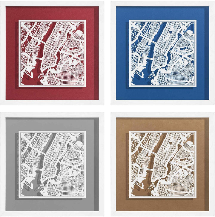 O3 DESIGN STUDIO - Marco de Papel para mapas, 22,8 x 22,8 cm, en Caja de Regalo, Fondo, autocambiant