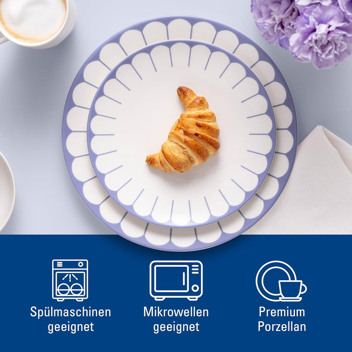 Villeroy & Boch - Fleur bleu Frühstücksteller blau, Spülmaschinenfest, Mikrowellensicher, Desserttel
