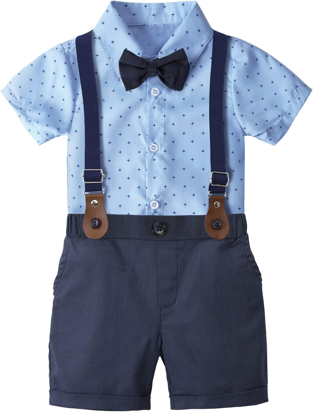 mintgreen Baby Junge Anzüge 2PCS Ostern Outfit Gentleman Hemd Hosen Satz mit Fliege Hosenträger 3-18