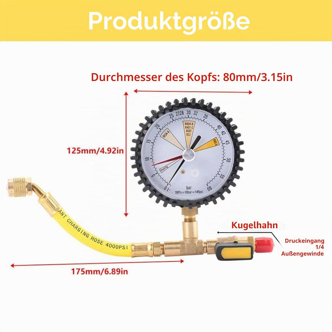 Jadeshay Manometer, Klimaanlagen Kälte Stickstoff-Druckprüfgerät Druck Verwendung für Klimaanlagen K