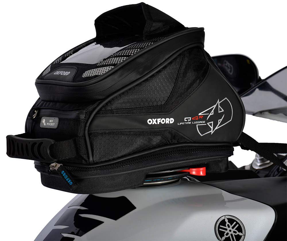 Oxford q4r Quick Release Motorrad Tank Bag-Schwarz 4Liter, Schwarz