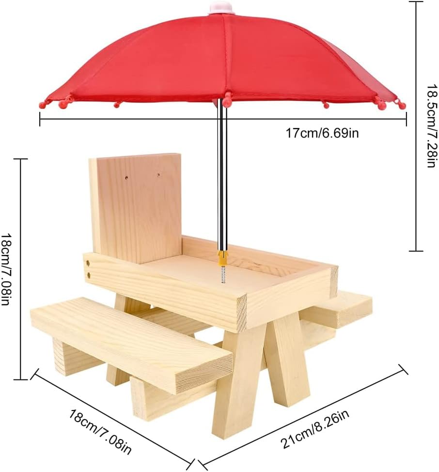 Eichhörnchen Futterhaus Wetterfest Eichhörnchen Picknicktisch Holz Eichhörnchen-Futtertisch Mit Rege