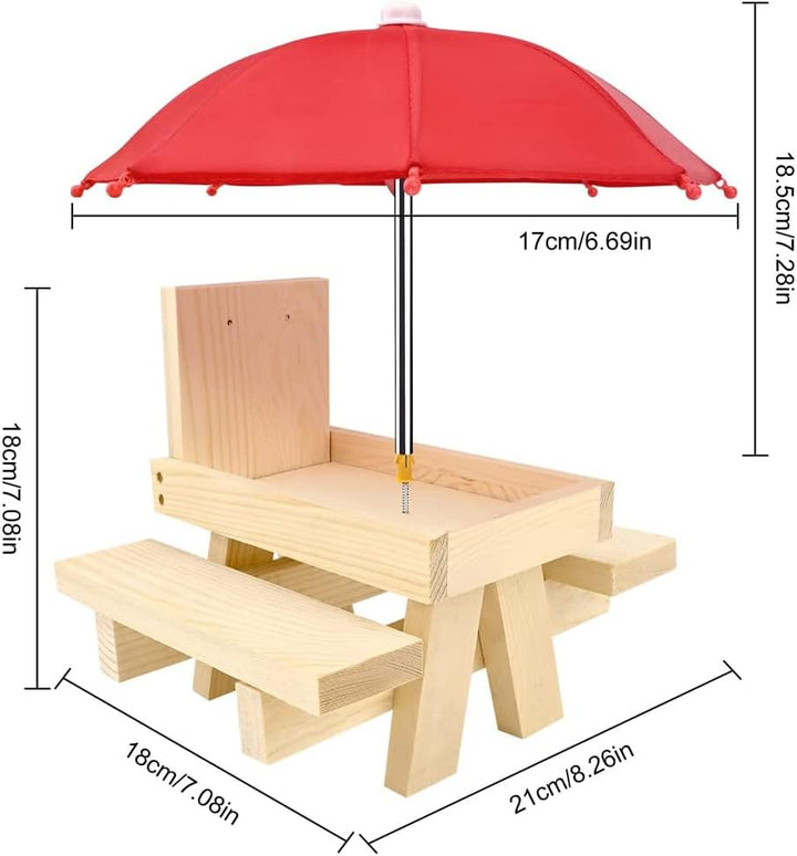 Eichhörnchen Futterhaus Wetterfest Eichhörnchen Picknicktisch Holz Eichhörnchen-Futtertisch Mit Rege