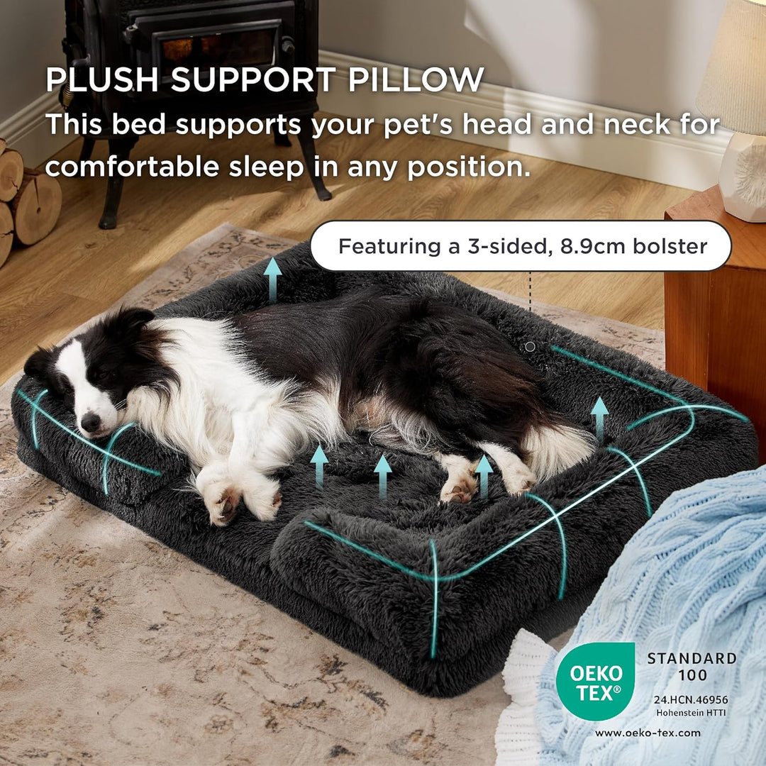BEDSURE orthopädisches Hundebett Ergonomisches Hundesofa - 89x63 cm Hundecouch mit eierförmiger Kist
