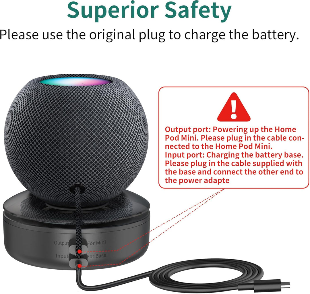 PlusAcc Akku Kompatibel mit HomePod Mini - Tragbare Ladestation Batterie Ständer Home Pod Mini Zubeh