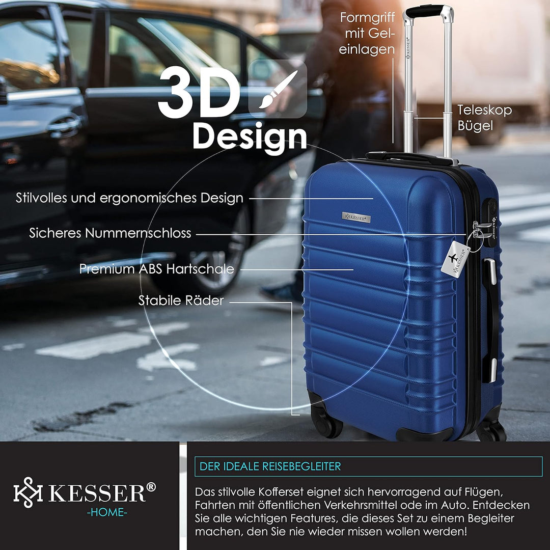 KESSER® 4tlg. Hartschalenkofferset Hard Shell Basic Hartschalenkoffer Trolley Koffer Reisekoffer Rei