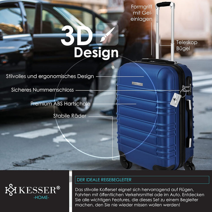 KESSER® 4tlg. Hartschalenkofferset Hard Shell Basic Hartschalenkoffer Trolley Koffer Reisekoffer Rei