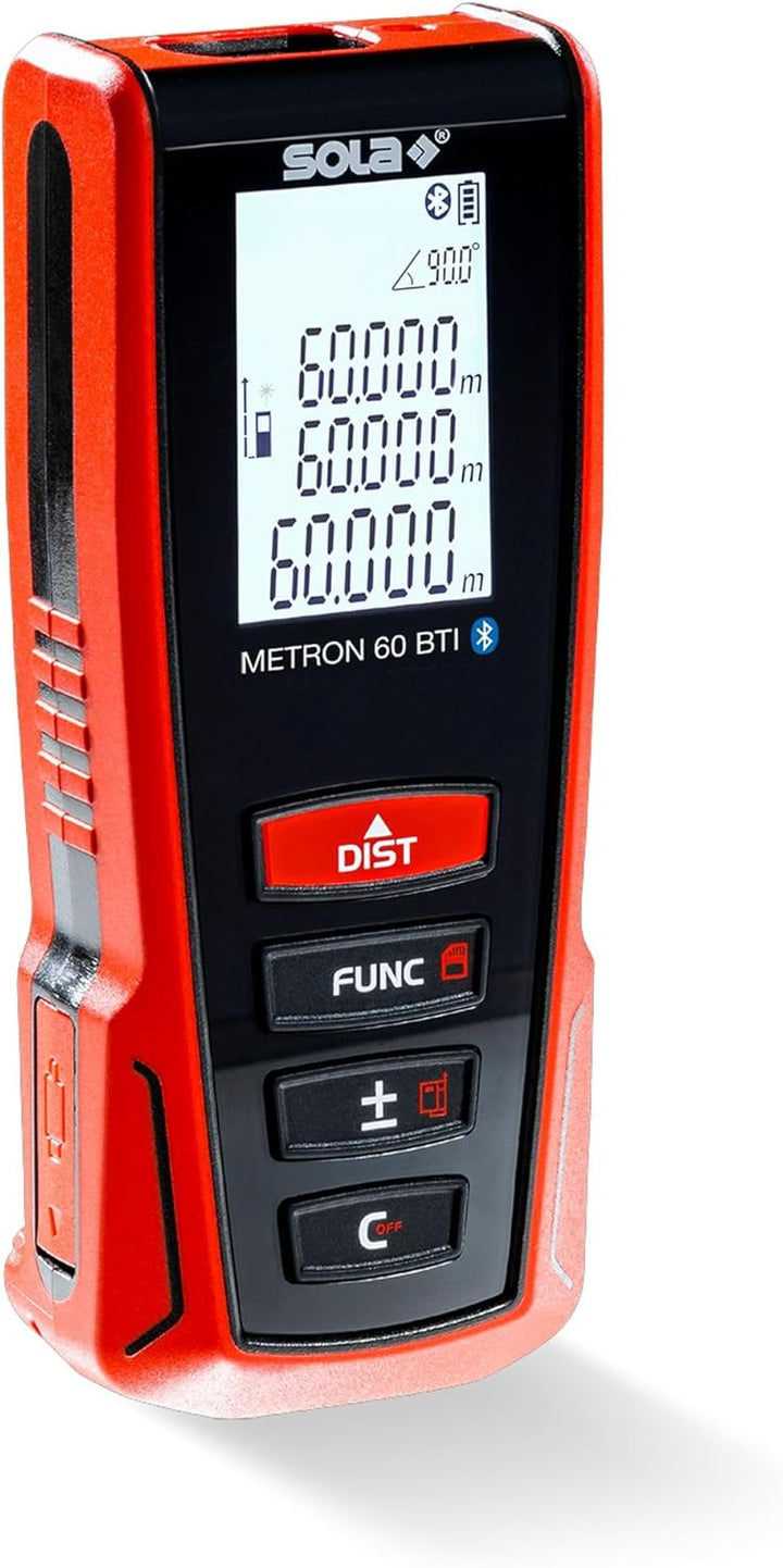 SOLA METRON 60 BT - Laser Entfernungsmesser 60m – Distanzmesser Laser mit Bluetooth Datentransfer -