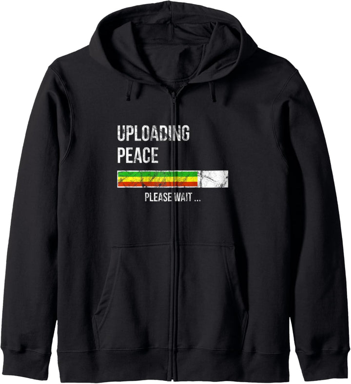 Rastafari Style Uploading Peace Nerdy Anti-Krieg Statement Kapuzenjacke