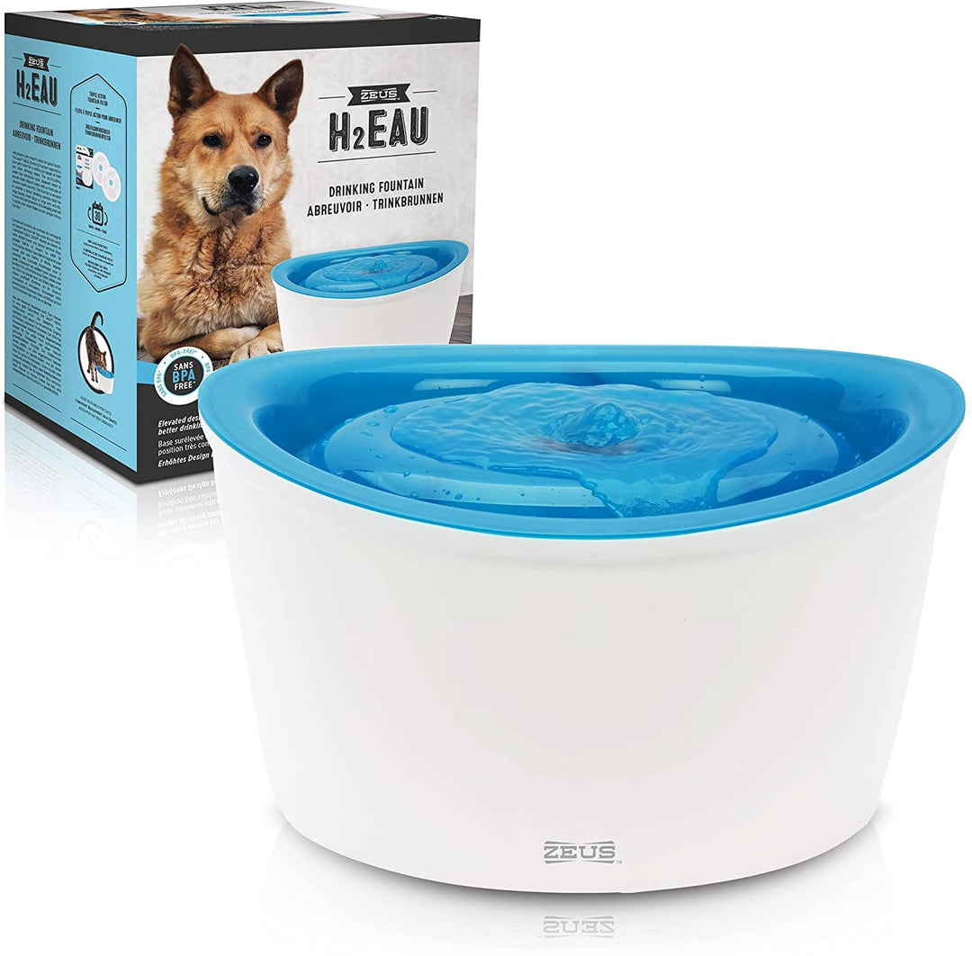 Zeus Trinkbrunnen für Hunde, weiss/blau, 6L