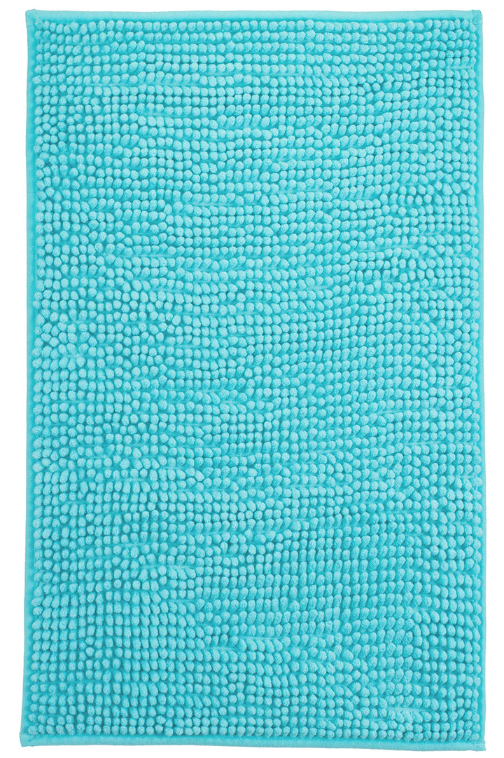 Brandsseller Moderne Chenille Badmatte Duschmatte Badeteppich im Shaggy Style (50x80 cm, Aqua) 50x80