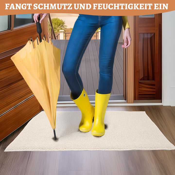Schmutzfangmatte Innen 80x100 cm, Rutschfest Fussmatte Aussen und Innen, Waschbar Sauberlaufmatte Tü