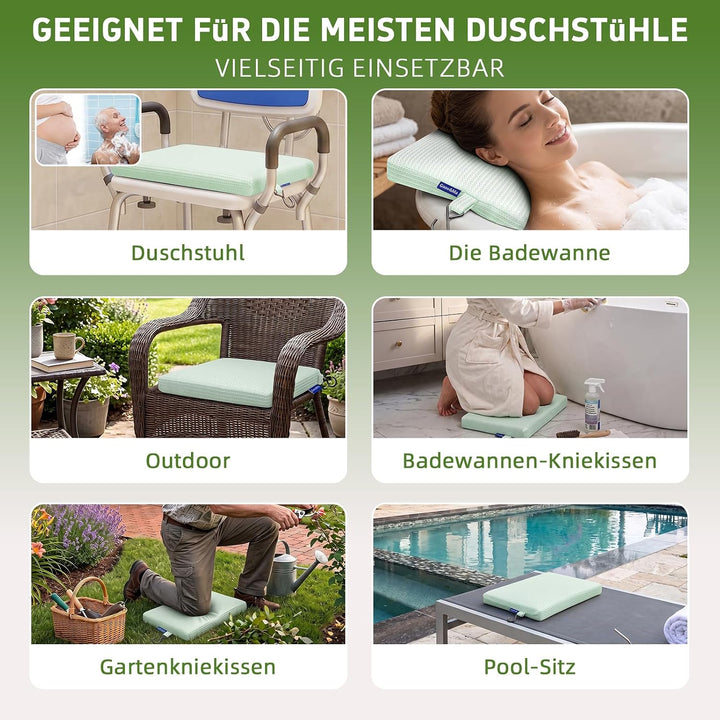 Duschsitzkissen rutschfest wasserdurchlässig grün, Grün
