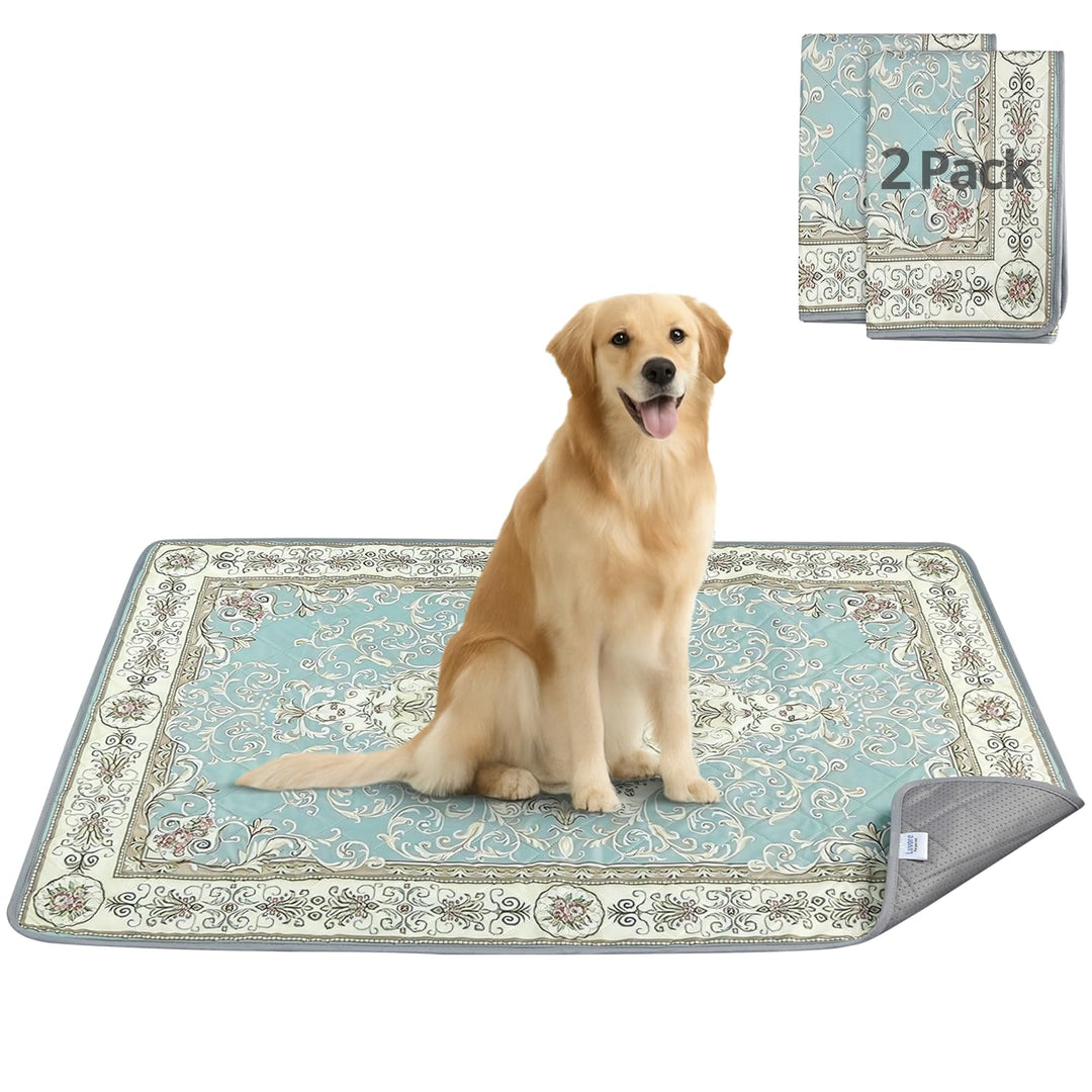 Waschbar Welpen unterlagen, 2 Pack 92x122cm Schnell Absorbierend Pipimatten für Hunde, wasserdichte